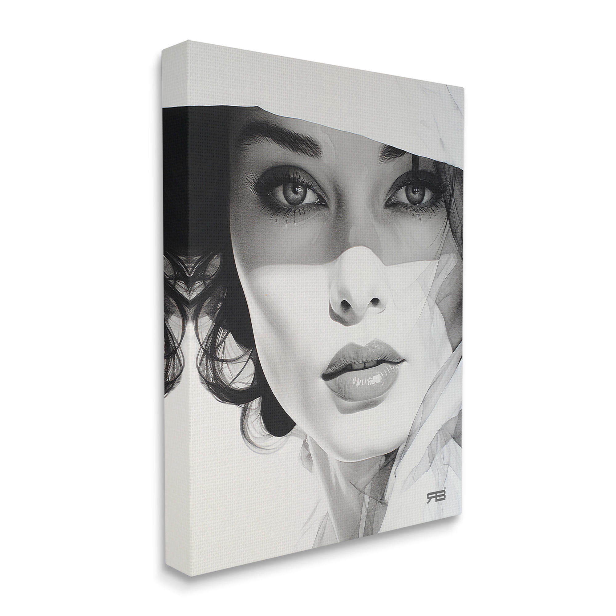Stupell Industries Close Up Fashion Portrait Beauty & Fashion Painting Gallery Wrapped Canvas Art Print Wall Art, 16 x 20