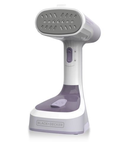 Black + Decker Easy Store Foldable Garment Steamer, Heated Metal Plate, 10ft Cord, 8 Min of Steam