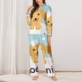 thumbnail image 2 of Salouo Cute Dog In Bathtub1 Pattern Women's Pajamas Set Long Sleeve Button Down Sleepwear Soft Pj Lounge Sets for women 2 Piece Pjs Set with Long Pants-Small, 2 of 7
