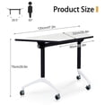 thumbnail image 2 of Folding Conference Table, Conference Room Tables with Wheels, Modern Training Tables with Flip Top Design, 2 of 7