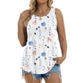 thumbnail image 4 of Fantaslook Womens Tank Tops Dressy Casual Sleeveless Blouses Crew Neck Pleated Tunic Shirts Summer Tops, 4 of 11