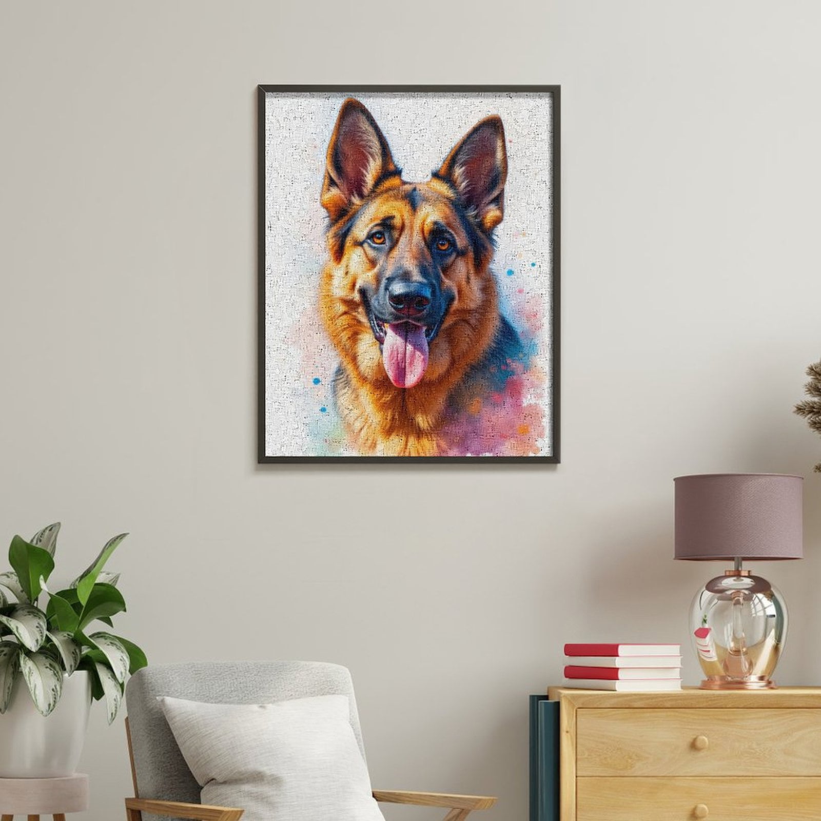 Paint By Numbers Kit for Adults Beginner - DIY Dog Portrait Colorful Abstract Art Canvas Painting Kits for Adults, Frameless Paint By Number for Adults for Home Wall Decor 16x20 Inch