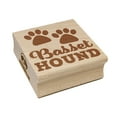 thumbnail image 1 of Basset Hound Dog Paw Prints Fun Text Square Rubber Stamp Stamping Scrapbooking Crafting - Medium 1.75in, 1 of 7