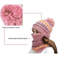 thumbnail image 2 of Sinhoon Womens Beanie Hat Scarf Set Girls for Winter Slouchy Knit Skull Cap Neck Warmer Fleece Lined Pom, 2 of 9