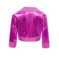 thumbnail image 4 of Zaldita Kids Girls Shiny Rhinestone Metallic Jacket Disco Jazz Hip Hop Dance Crop Top Rave Party Festival Outerwear Hot Pink 12, 4 of 6