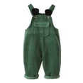 thumbnail image 3 of Pants for Girls Boys Corduroy Overalls Dungarees Soft Adjustable Straps Casual Green 3-4 Years, 3 of 8