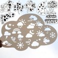 thumbnail image 1 of VOLKMI 6pcs Pet Special-shaped Handwritten Newspaper Painting Template For Diy Notebook Diary Scrapbook, 1 of 8