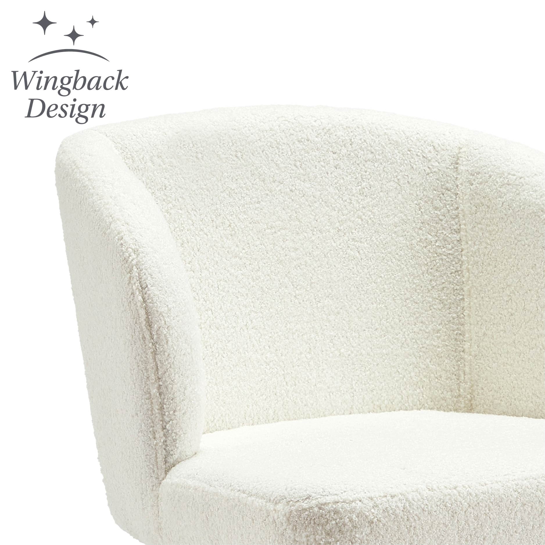 Stylehouse Boucle Wingback Swivel Desk Chair