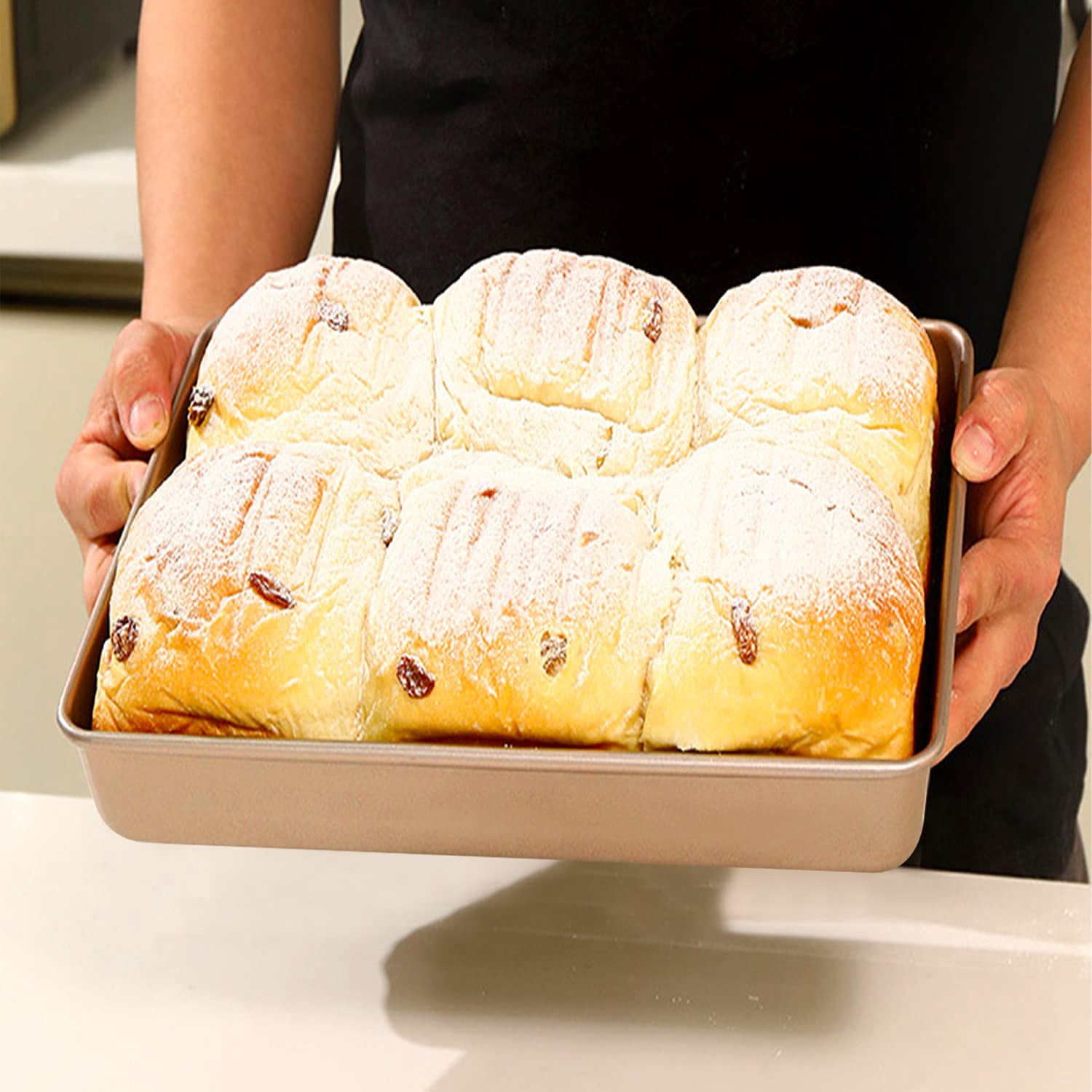 Baking Sheet Pans 11 x 9 x 2" 2-Pack Bakeware for Cookies Brownies Cakes Bread