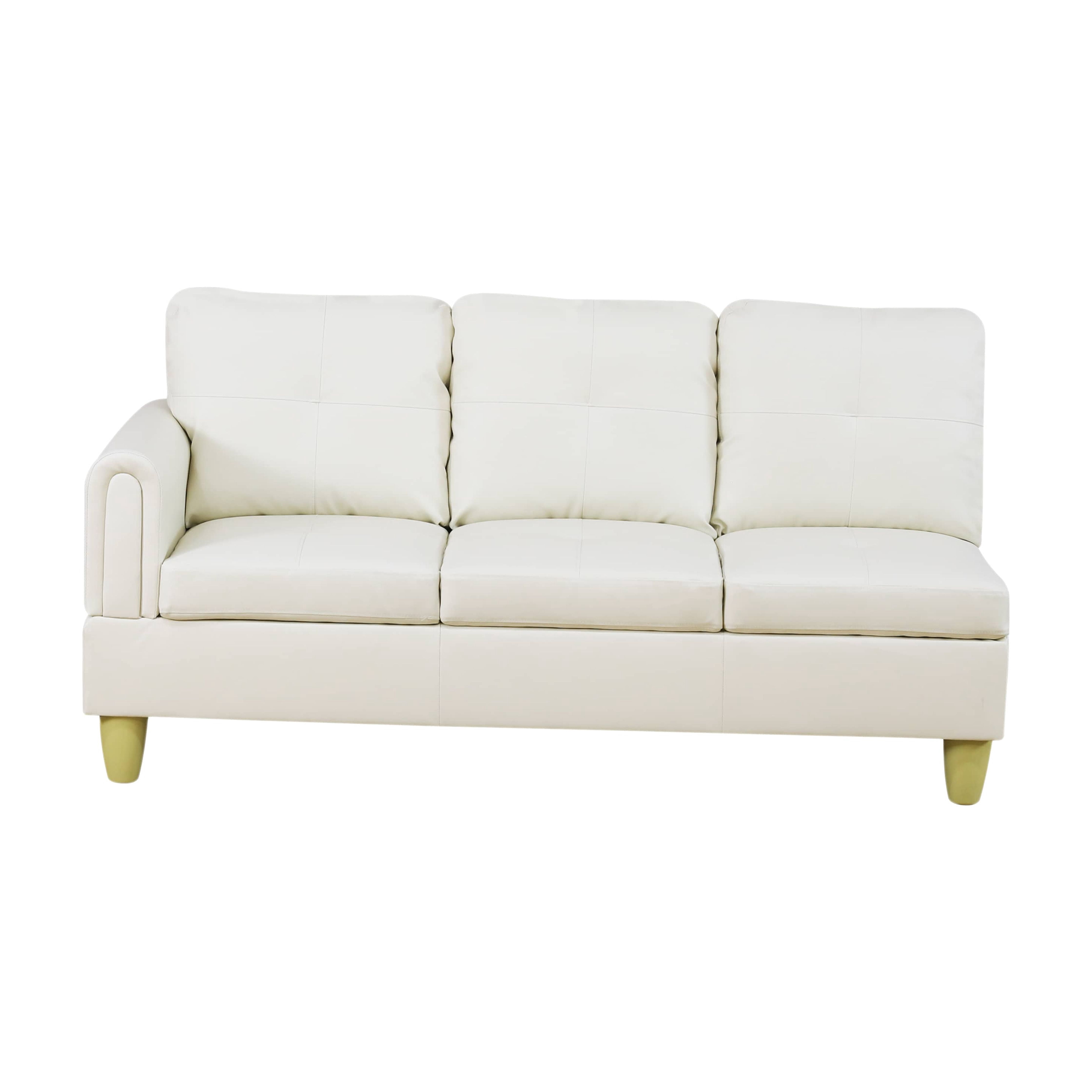 MAYEERTY White Modern 3-Piece Couch Durable Bright Fresh Living Room Vibe