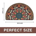 thumbnail image 3 of Colorful Half Circle Doormat Boho BathMat Semi Round Non-Slip Bathroom Rugs Floor Mat Linen Half Sun and Moon Rug Bohemian Decor Bath Door Semicircle Mats, 3 of 7