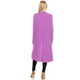 thumbnail image 2 of casual lightweight loose pocket long body solid knit cardigan dark mauve s, 2 of 5