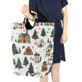 thumbnail image 4 of Yayeee Freestanding Laundry Hamper with Handle Collapsible Large Storage Basket for Clothes, Brown Christmas House, 4 of 7