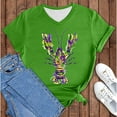 thumbnail image 2 of KALE V Neck T Shirts for Women Carnival Crawfish Print Shirt Pullover Short Sleeve Blouse Camouflage, 2 of 8