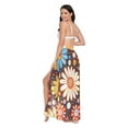 thumbnail image 3 of FORMRS Womens Long Sarong Beach Wrap Semi-Sheer Bikini Skirt Bathing Swimsuit Cover Up, Blooming Flowers, 3 of 7