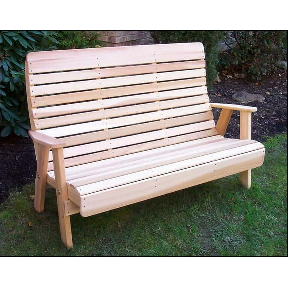 4' Red Cedar Royal Highback Garden Bench