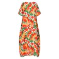 thumbnail image 3 of ZANZEA Robe à Manches Courtes pour Femmes, Imprimé à Pois/fleuri, Longue Robe, 3 of 9