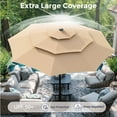 thumbnail image 5 of Alpha Joy 10ft 3 Tier Auto-tilt Outdoor Patio Umbrella Beach Garden Double Vented Table Umbrella with Solar Lights, Beige, 5 of 7