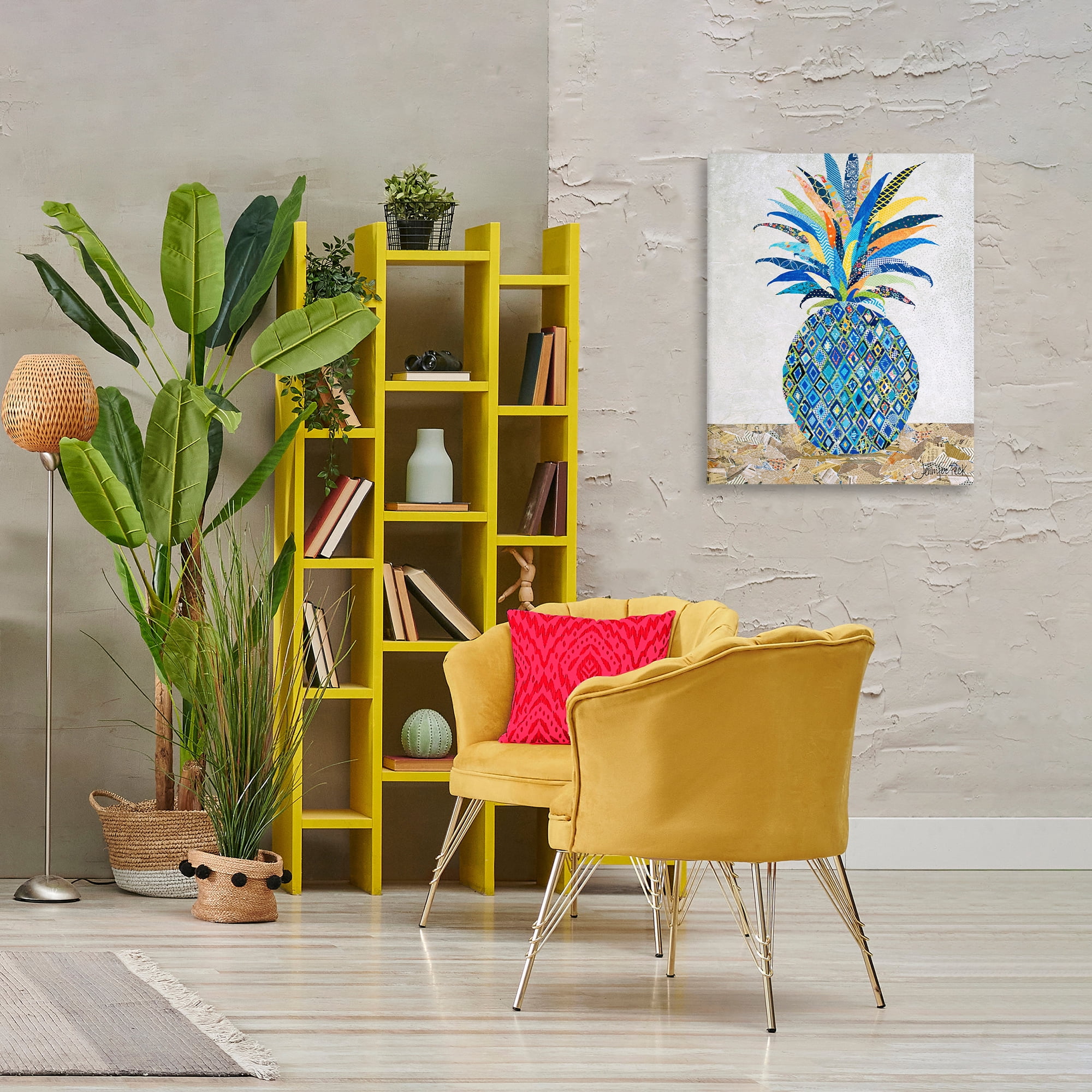 Stupell Industries Mosaic Patterned Pineapple Food & Beverage Painting Gallery Wrapped Canvas Art Print Wall Art, 24 x 30