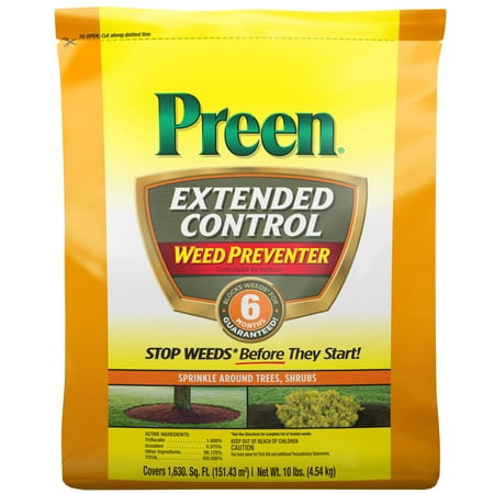 Preen Extended Control Weed Preventer, 10 lb bag covers 1,630 sq