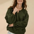 thumbnail image 5 of BLVB Women Casual Long Sleeve V Neck Sweatshirts Cute Loose Fit Lightweight Pullover Tops Fall Winter Fashion Outfits, 5 of 7
