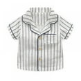 thumbnail image 2 of Clothub Baby Kids Boys Striped Print Outfits Set Short Sleeve Blouse Tops+Shorts Sleepwear Pajamas 2-7 Years, 2 of 4