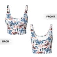 thumbnail image 6 of Goofa Retro Butterfly Printed Sports Bras for Women, High Impact Running Bra Workout Crop Tank Tops Longline Sports Bra Push up-X-Large, 6 of 9