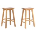 thumbnail image 1 of Arman 29" Solid Wood Saddle Seat Bar Stool (Set of 2) in Oak, 1 of 7