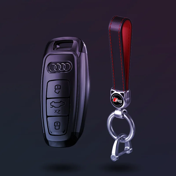 Funda de llave de alta gama para Audi A6l A4l Q3 Q5 Simple Q2 Q6 Sport, llavero tricolor, accesorio para coche