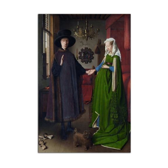 Jan Van Eyck Art Painting The Arnolfini Portrait Poster Print Canvas Painting Wall Art Bedroom Decoration Poster