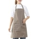 thumbnail image 1 of Delantal de cocina Lona Cubierta protectora impermeable Delantales de tareas domésticas simples Ropa de trabajo con bolsillo para restaurante Cafetería Caqui claro Inevent HA011665-03, 1 of 7