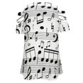 thumbnail image 4 of Notes de Musique Nouvelle Mode Haut à Épaules Dénudées Manches Courtes Chemise pour Femmes Notes de Musique Noir Blanc Rouleau Étui Couverture, 4 of 5
