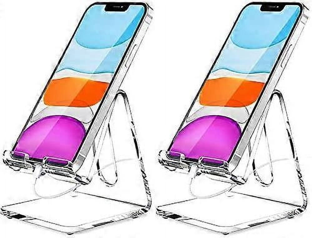 Acrylic Cell Phone Stand, Portable, Clear Phone Stand, 2 Pack