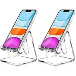 Acrylic Cell Phone Stand, Portable, Clear Phone Stand, 2 Pack