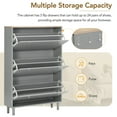 thumbnail image 6 of Shoe Cabinet with 3 Flip Drawers,Wooden Grain Pattern Top Entryway Organizer with 3 Hooks,Free Standing Shoe Rack with Adjustable Panel for Hallway,Grey, 6 of 9