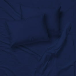 Drap-housse Queen Size 100% Coton égyptien – 600 Fils, Poches Profondes 40 Cm, Rayé Bleu Marine, Haute Qualité