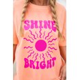thumbnail image 3 of Chic Slogan Print Tee: Pink SHINE BRIGHT Round Neck T-Shirt - [ZhiHiMeRi] | (US 12-14)L, 3 of 10