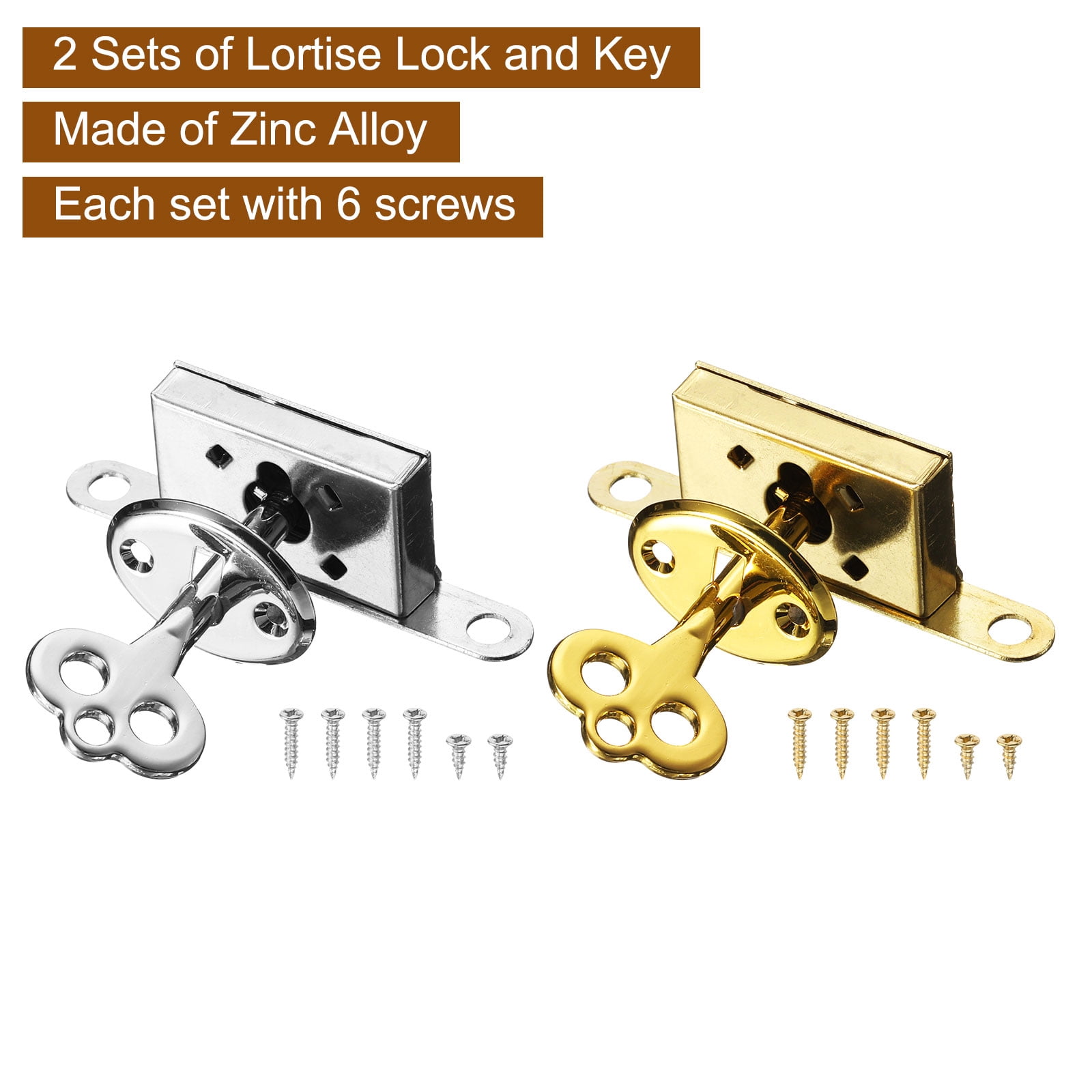 Unique Bargains Vintage Full Mortise Mini Locks Silver