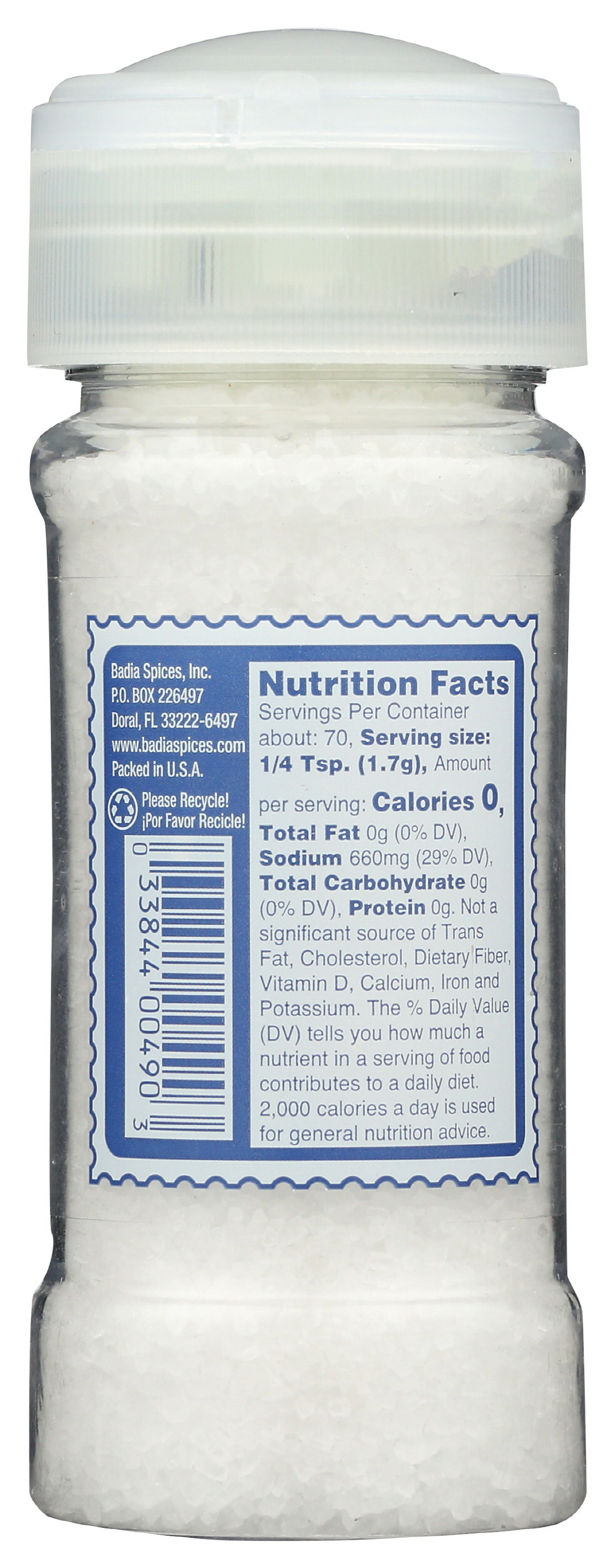 Pack of 8, Badia Sea Salt Grinder, 4.25 oz