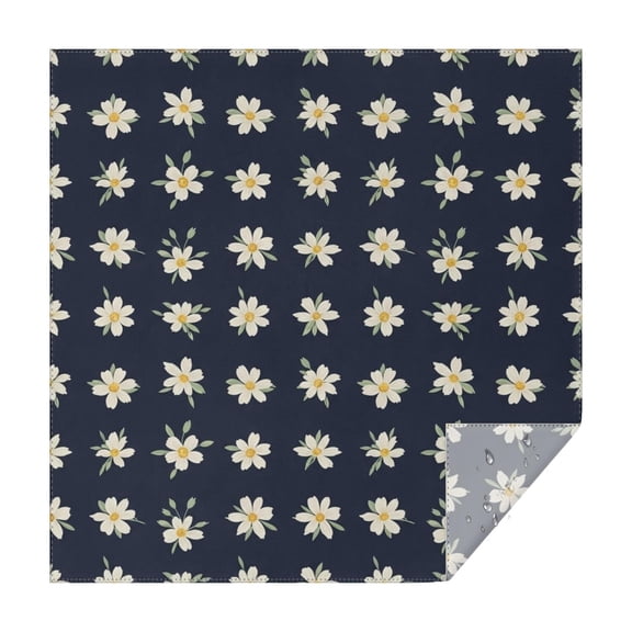 Pioneer Flower Floral Print Pattern Square Tablecloth, Waterproof Wipeable Spillproof Washable Table Cover for Home Kitchen Party Decor, 42"x42"