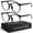 2 Pcs Matte Black, variant on ROCK TAKIN Large Frame Blue Light Blocking Glasses 2-Pack - Trendy Graduated Grey & Black Anti Eye Strain Glasses for Screen Use, Women & Men