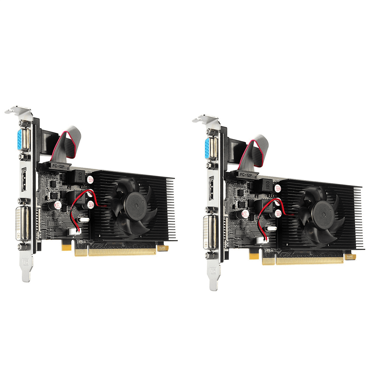 2X HD7450 Graphics Card 64Bit 2GB GDDR3 PCI-E 2.0 X16 -Compatible VGA DVI-I Video Card for Radeon HD 7450 2G,2 x HD7450 Graphics Card,black