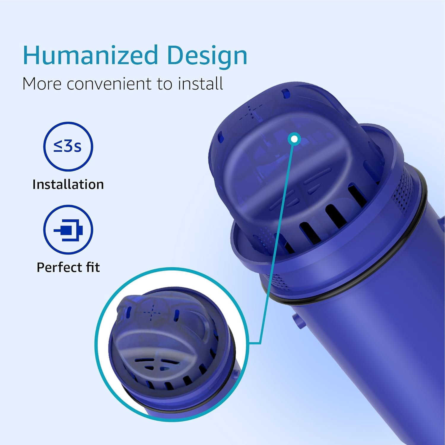 AQUA CREST NSF Certified Filter, Replacement for Pur® Plus Pitcher Water Filter, CRF950Z, PPF951K, PPF900Z, DS1811Z, PPT711, PPT111, CR-1100C and All Pur® Pitchers and Dispensers, 8 Packs