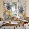 thumbnail image 2 of Spring Tulips Flower Kitchen Curtain for Berdoom Living Room Cafe 72 Inch Length, Vintage Floral Barn Doors Rustic Beige Tiers Curtains Light Filtering Drapes Window Treatment 2 Panels 52"Wx72"L, 2 of 8