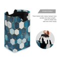 thumbnail image 3 of Yayeee Freestanding Laundry Hamper with Handle Collapsible Large Storage Basket for Clothes, Dark Blue Hexagon Patterns, 3 of 7