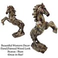 thumbnail image 3 of Urbalabs Carved Wood Look Horse 11 Inch Wild Stallion Statues and Sculptures Horses Ponies Cabin Statue Wood Finish Cabin Home Western Patriotic Decor USA Freedom Flag Deer Sculptures Figurines, 3 of 7