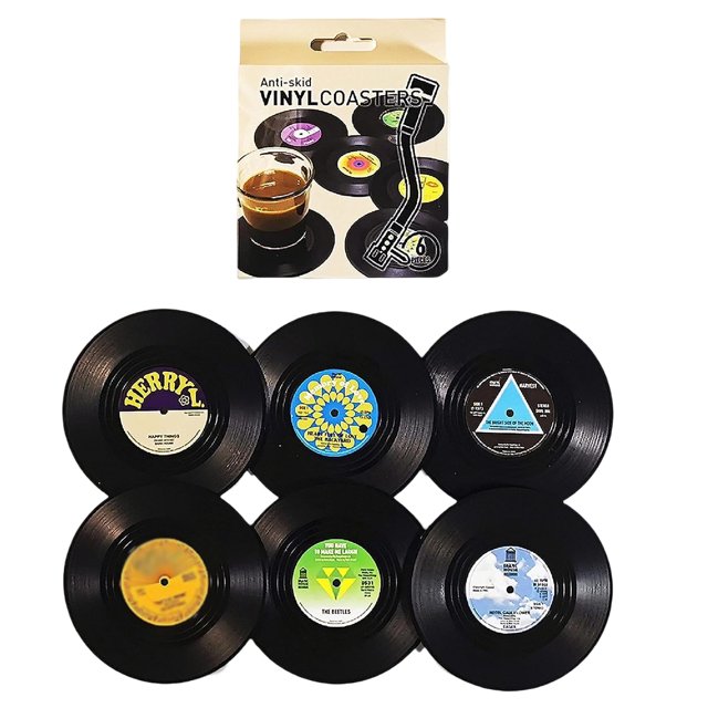 Posavasos de vinilo para bebidas: protección para la mesa que evita daños en los muebles (6 unidades de vinilo)