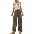 thumbnail image 4 of Wensltd Summer Women Straight Pants High Wasited Lounge Pants Comfy, 4 of 4