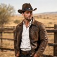 thumbnail image 4 of Cowboy Hat for Men Women Suede Western Leather Cowgirl Hats Uniex Hat,One Size, 4 of 4