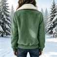 thumbnail image 4 of Women's Soft Fuzzy Jacket, Stylish Zip Front Fall Winter Outerwear with Sherpa Trim, 4 of 9